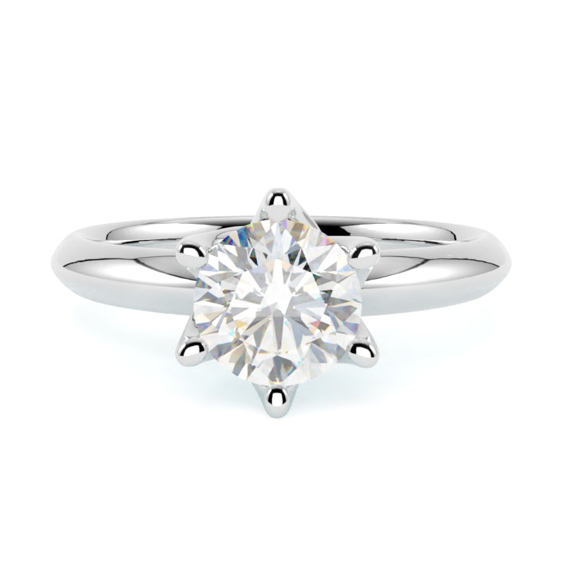 Pierścionek z diamentem Livia – szlif brylantowy – złoto białe 585 – GOLDPORT